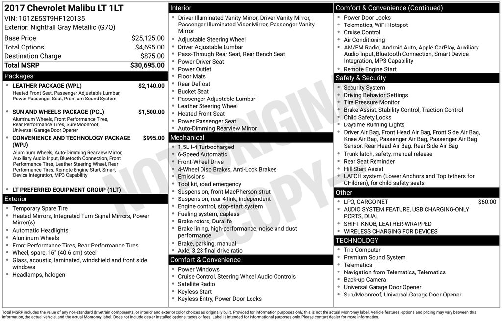 2017 Chevrolet Malibu 1LT's photo