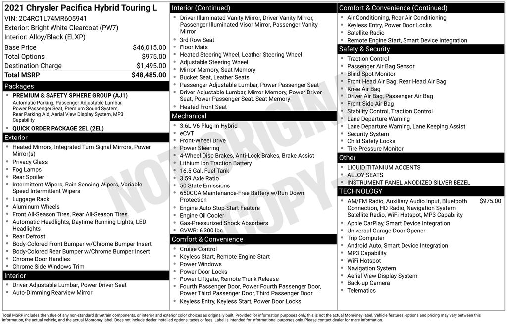 2021 Chrysler Pacifica Hybrid