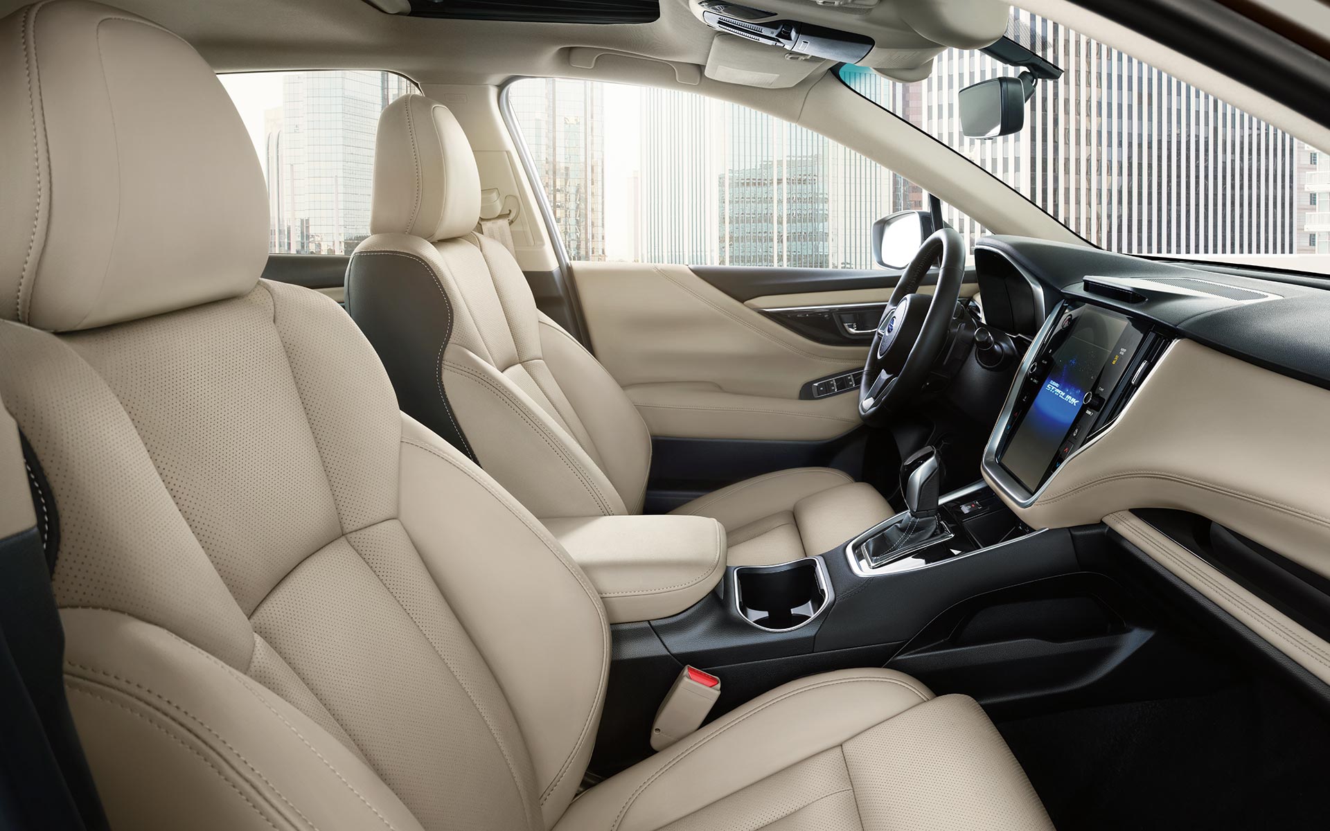 The expansive view of the interior of the 2022 Subaru Legacy.