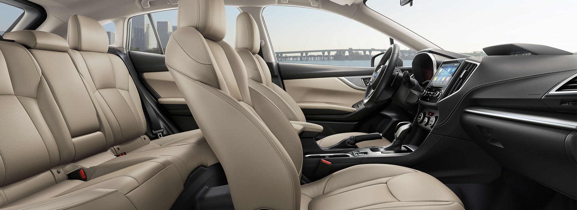 A side view of the interior of the 2023 Impreza.