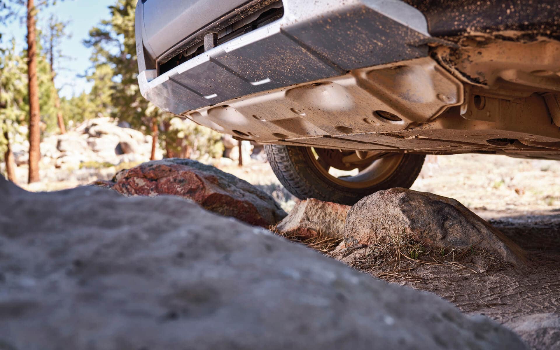 A close up of the 9.2-inch ground clearance on the 2022 Subaru Forester Wilderness