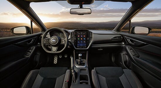 Interior of the Subaru WRX.