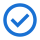 A circle icon with a checkmark inside.