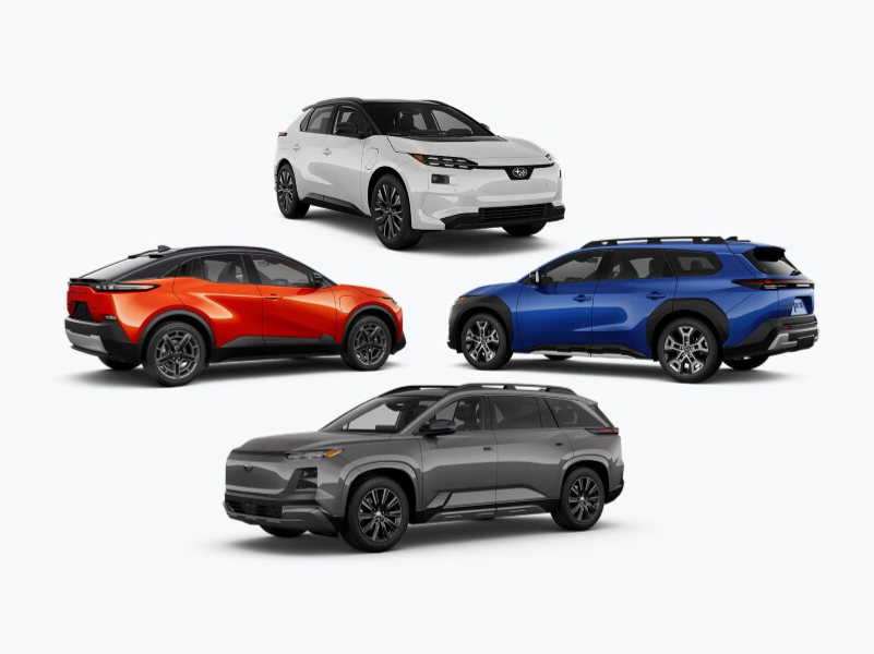 The Subaru Solterra, Uncharted, Trailseeker, and Getaway electric SUVs.