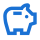 An icon representing a piggybank.
