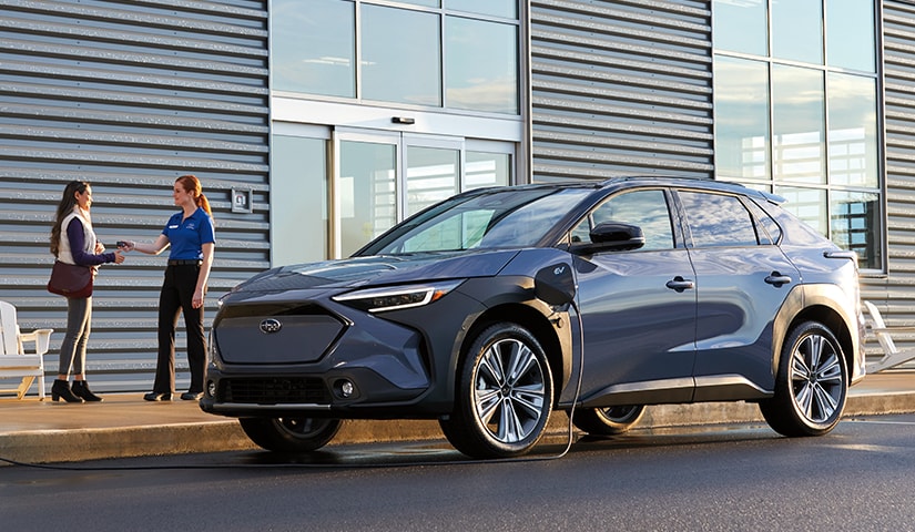 Subaru electric vehicle charging at the retailer