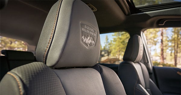  A close-up of the StarTex® water-repellent upholstery on the 2023 Outback Wilderness.