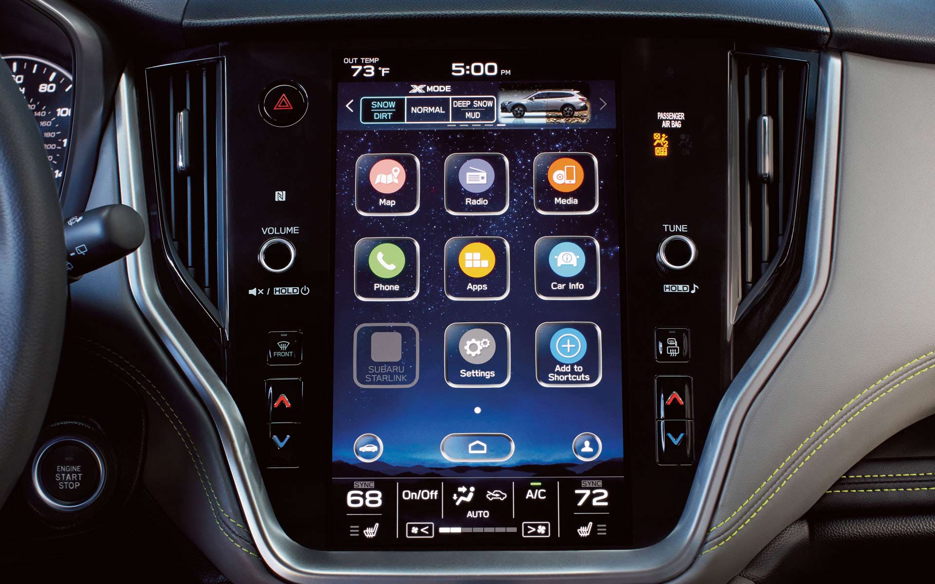 Subaru's in-vehicle touchscreen navigation technology with STARLINK Multimedia.