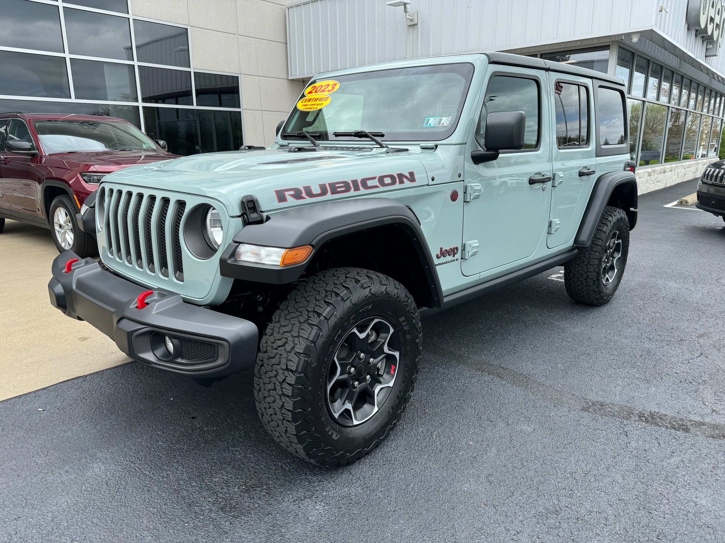 Used 2023 Jeep Wrangler 4-Door Rubicon with VIN 1C4HJXFG1PW609991 for sale in Brownsville, PA