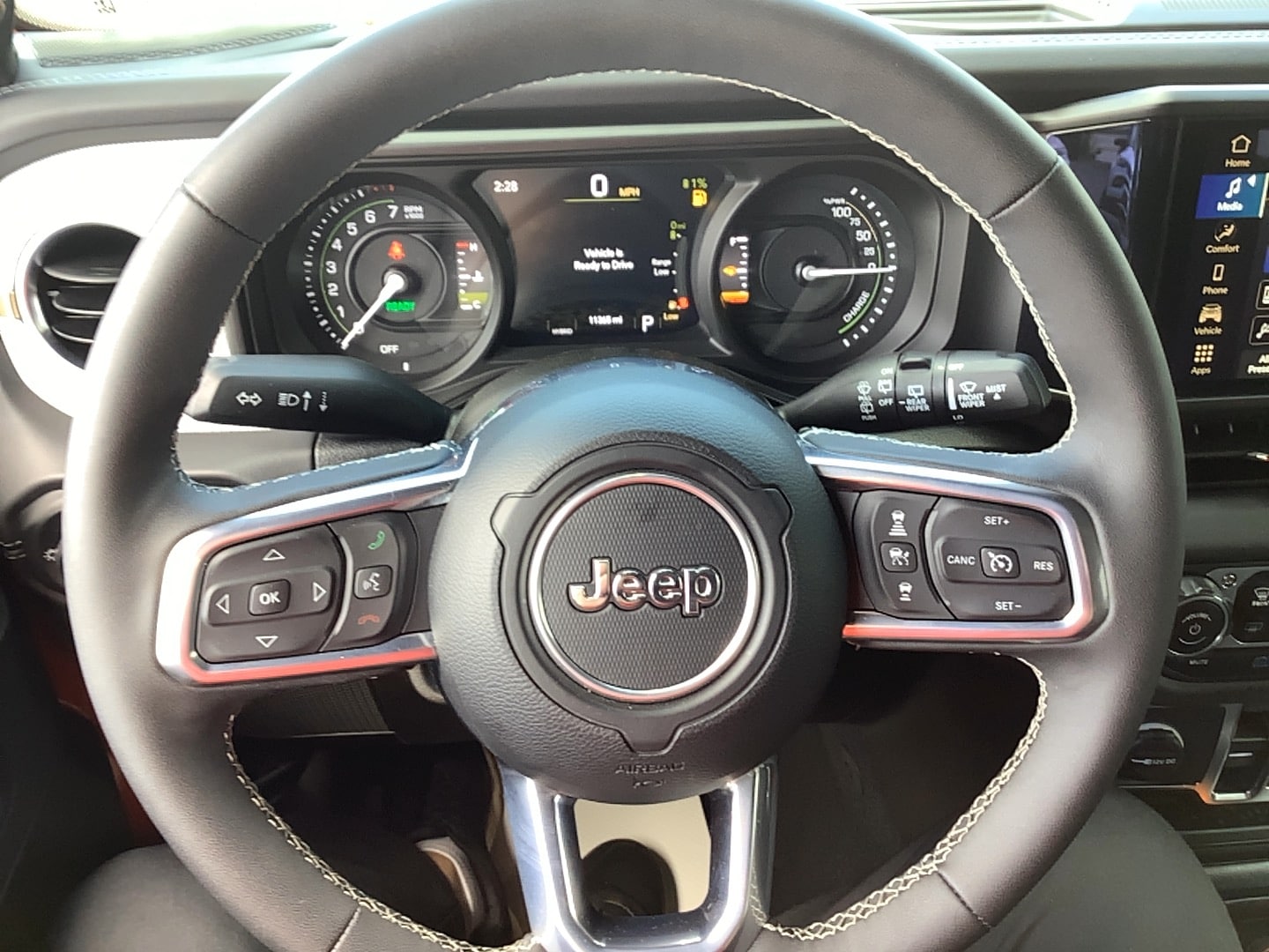 2025 Jeep Wrangler 4xe Sahara Firecracker Red Clearcoat at Solomon CJD Brownsville
