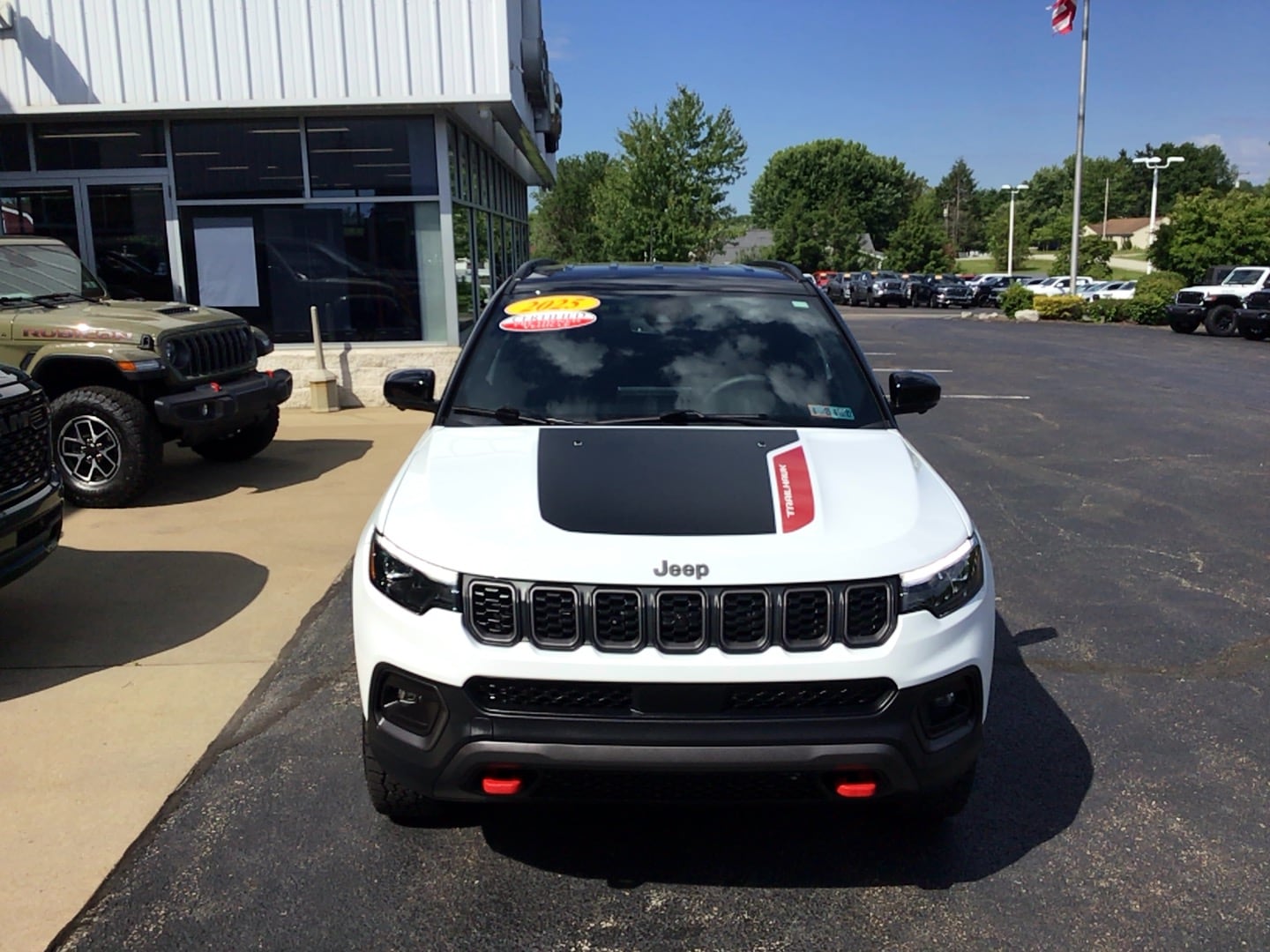 2025 Jeep Compass Trailhawk Bright White Clearcoat at Solomon CJD Brownsville
