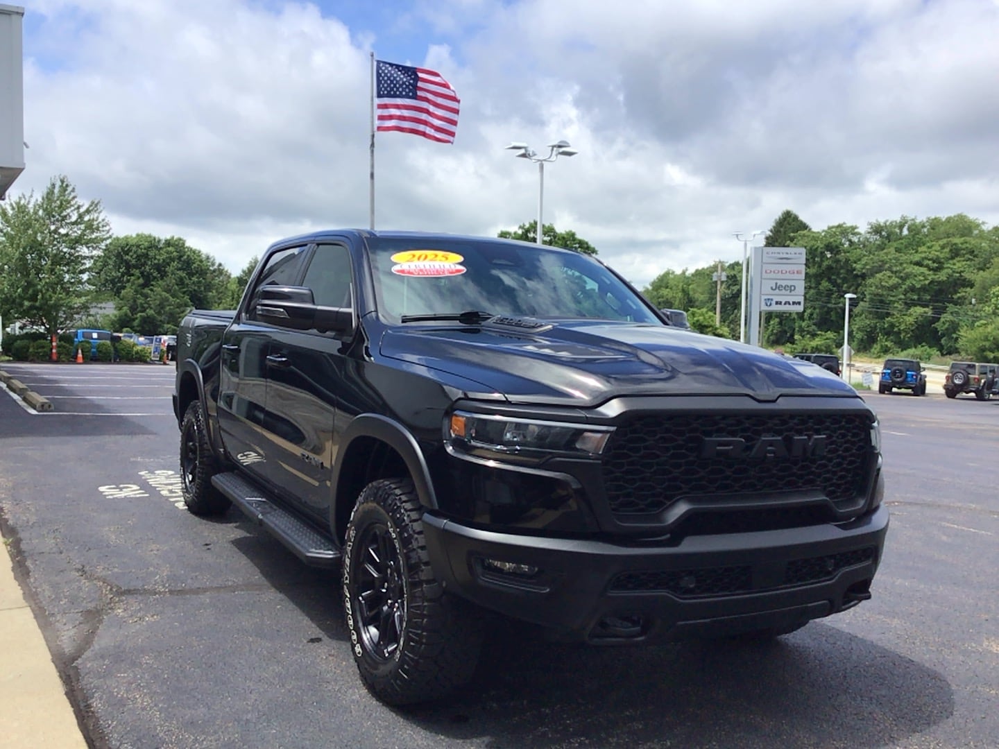 2025 Ram 1500 Rebel Diamond Black Crystal Pearlcoat at Solomon CJD Brownsville