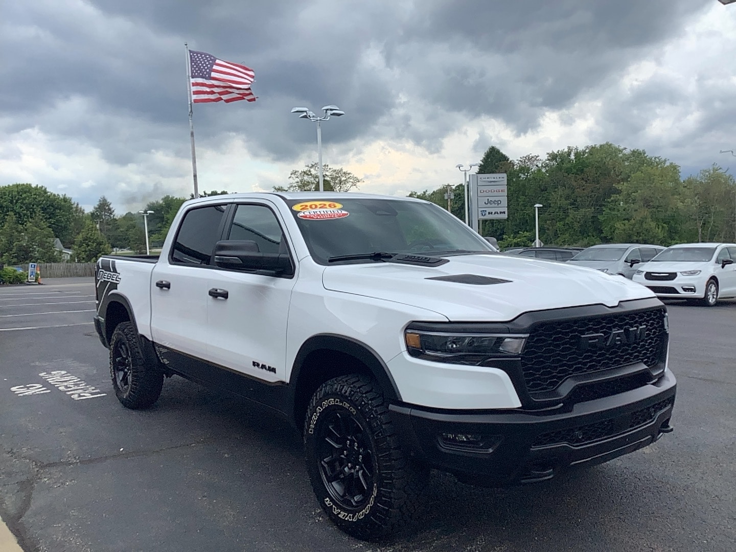 2026 Ram 1500 Rebel Bright White Clearcoat at Solomon CJD Brownsville