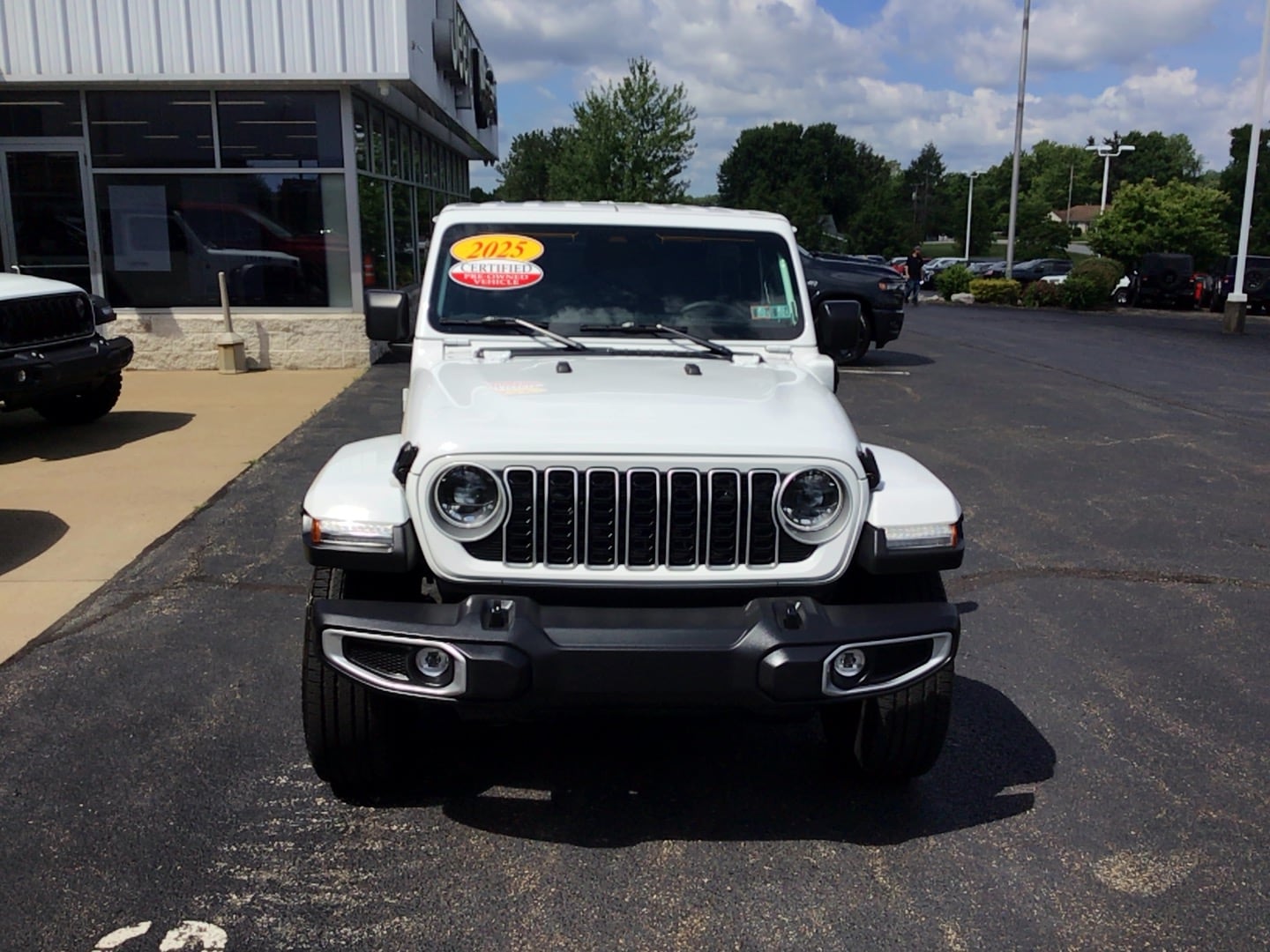 2025 Jeep Wrangler 4xe Sahara Bright White Clearcoat at Solomon CJD Brownsville
