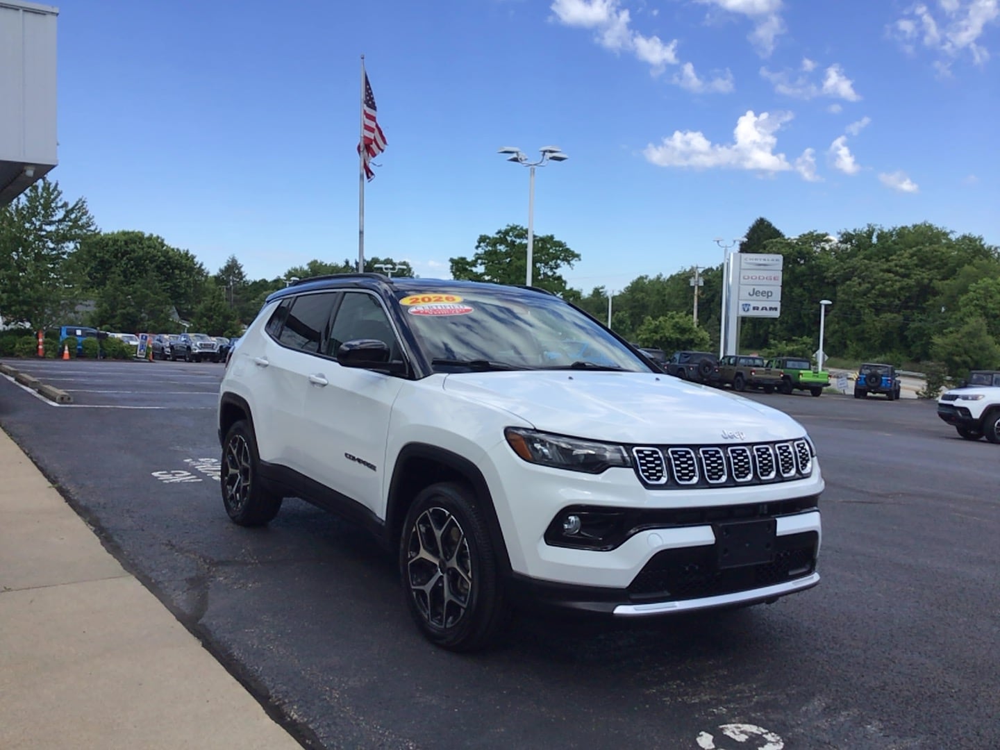 2026 Jeep Compass Limited Bright White Clearcoat at Solomon CJD Brownsville