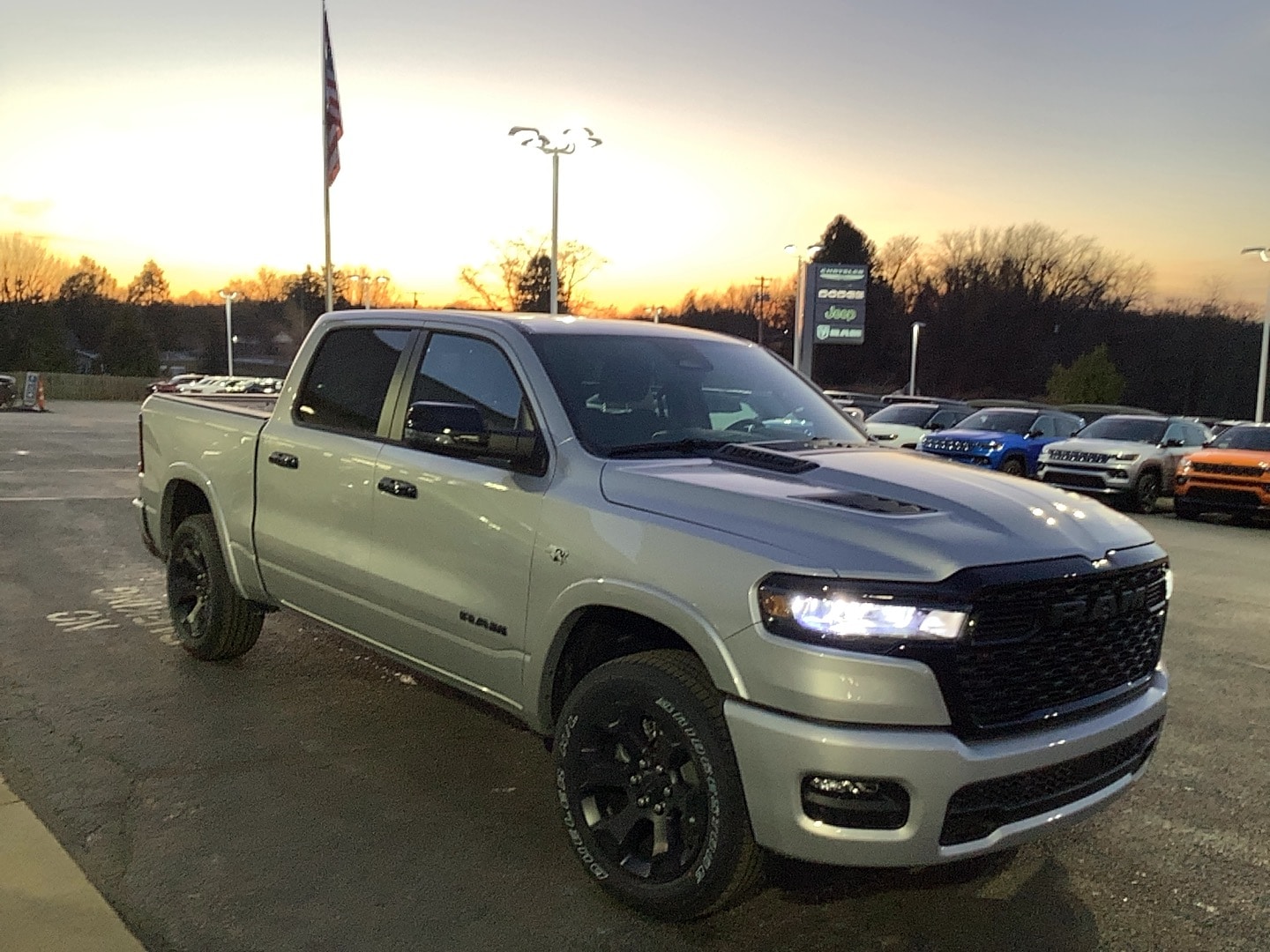 2026 Ram 1500 BIG HORN CREW CAB 4X4 5'7 BOX Silver Zynith at Solomon CJD Carmichaels