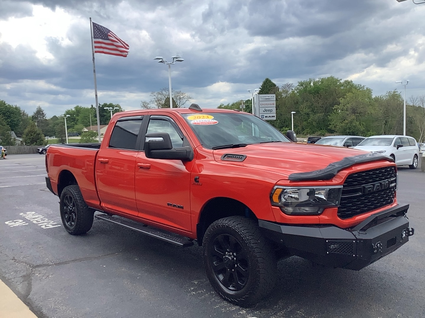 2023 Ram 2500 Big Horn Flame Red Clearcoat at Solomon CJD Brownsville