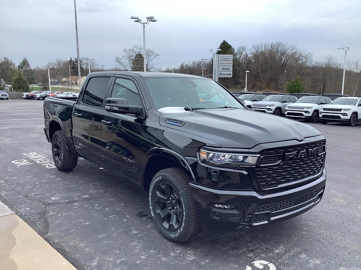 2026 Ram 1500 BIG HORN CREW CAB 4X4 5'7 BOX Diamond Black Crystal Pearlcoat at Solomon CJD Brownsville