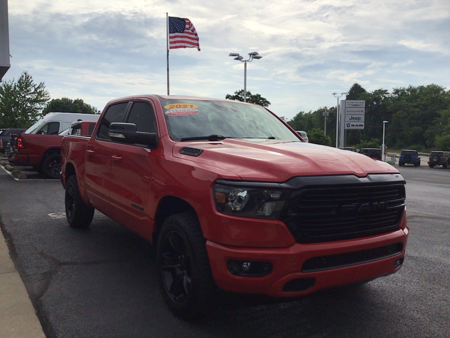2021 Ram 1500 Big Horn Flame Red Clearcoat at Solomon CJD Brownsville