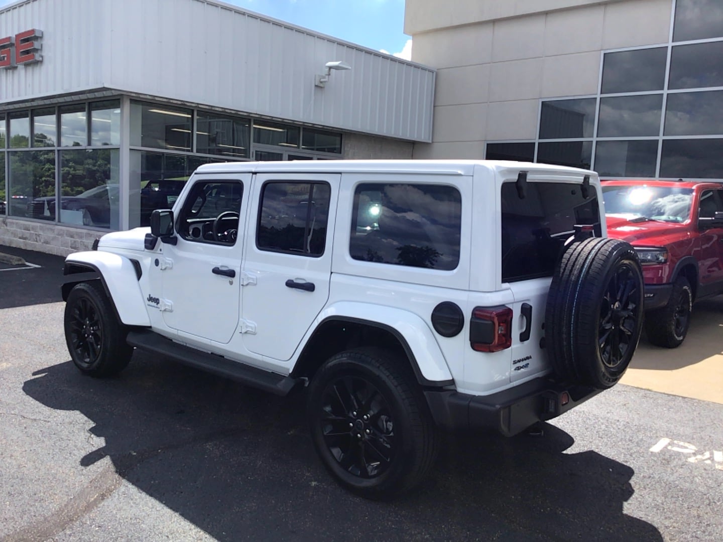 2025 Jeep Wrangler 4xe Sahara Bright White Clearcoat at Solomon CJD Brownsville