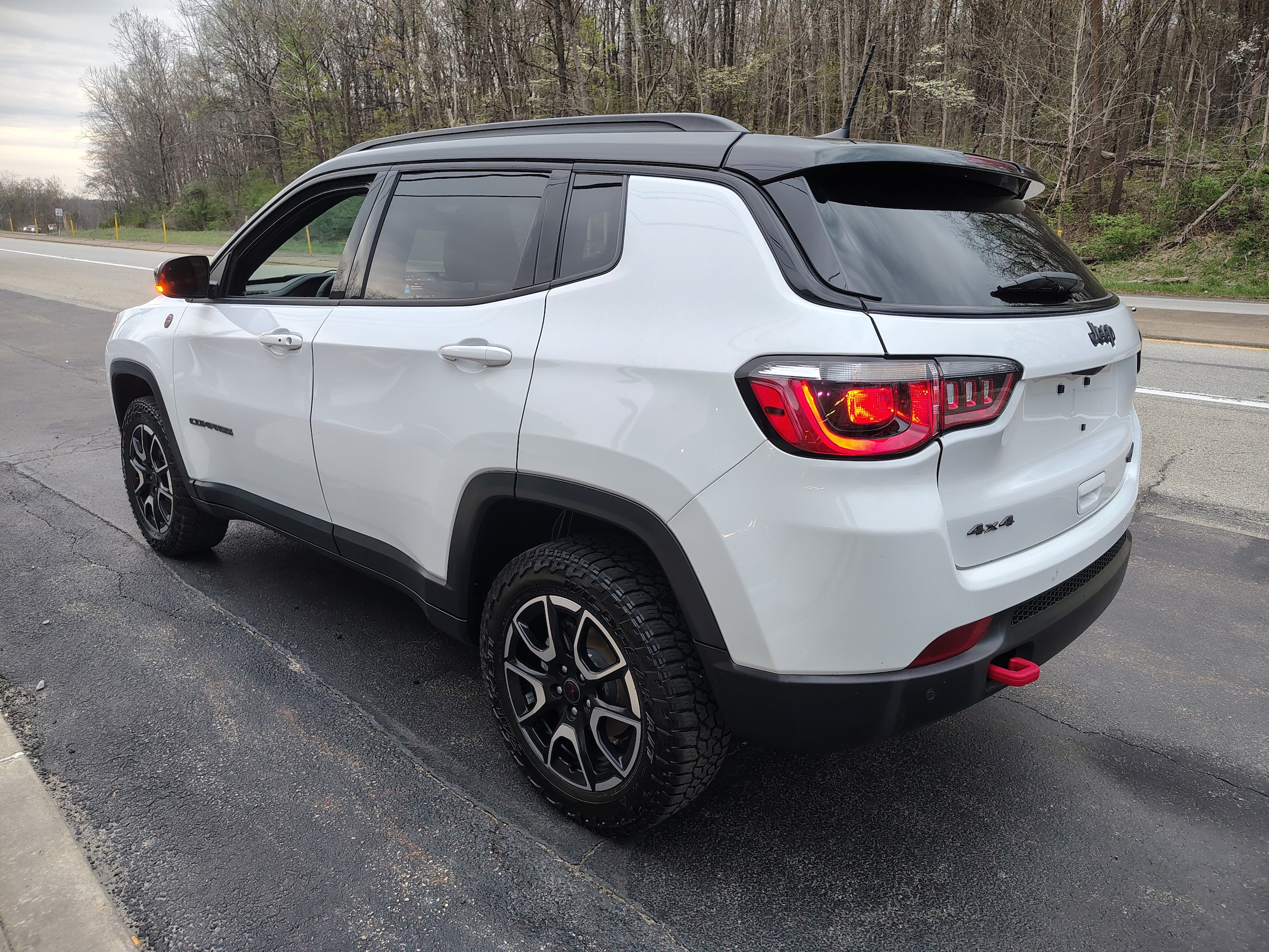 2025 Jeep Compass Trailhawk Bright White Clearcoat at Solomon CJD Carmichaels