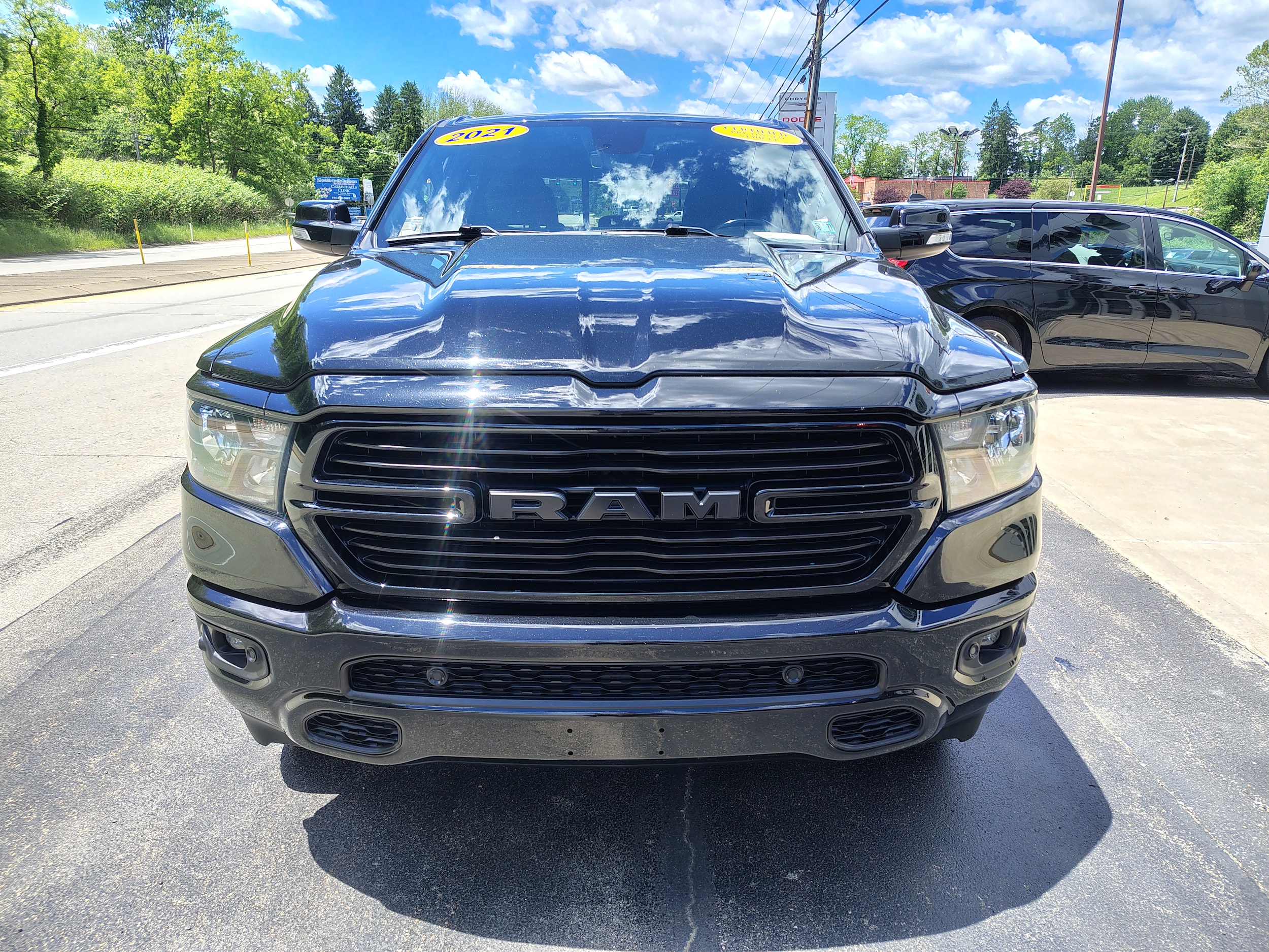 2021 Ram 1500 Big Horn Diamond Black Crystal Pearlcoat at Solomon CJD Brownsville