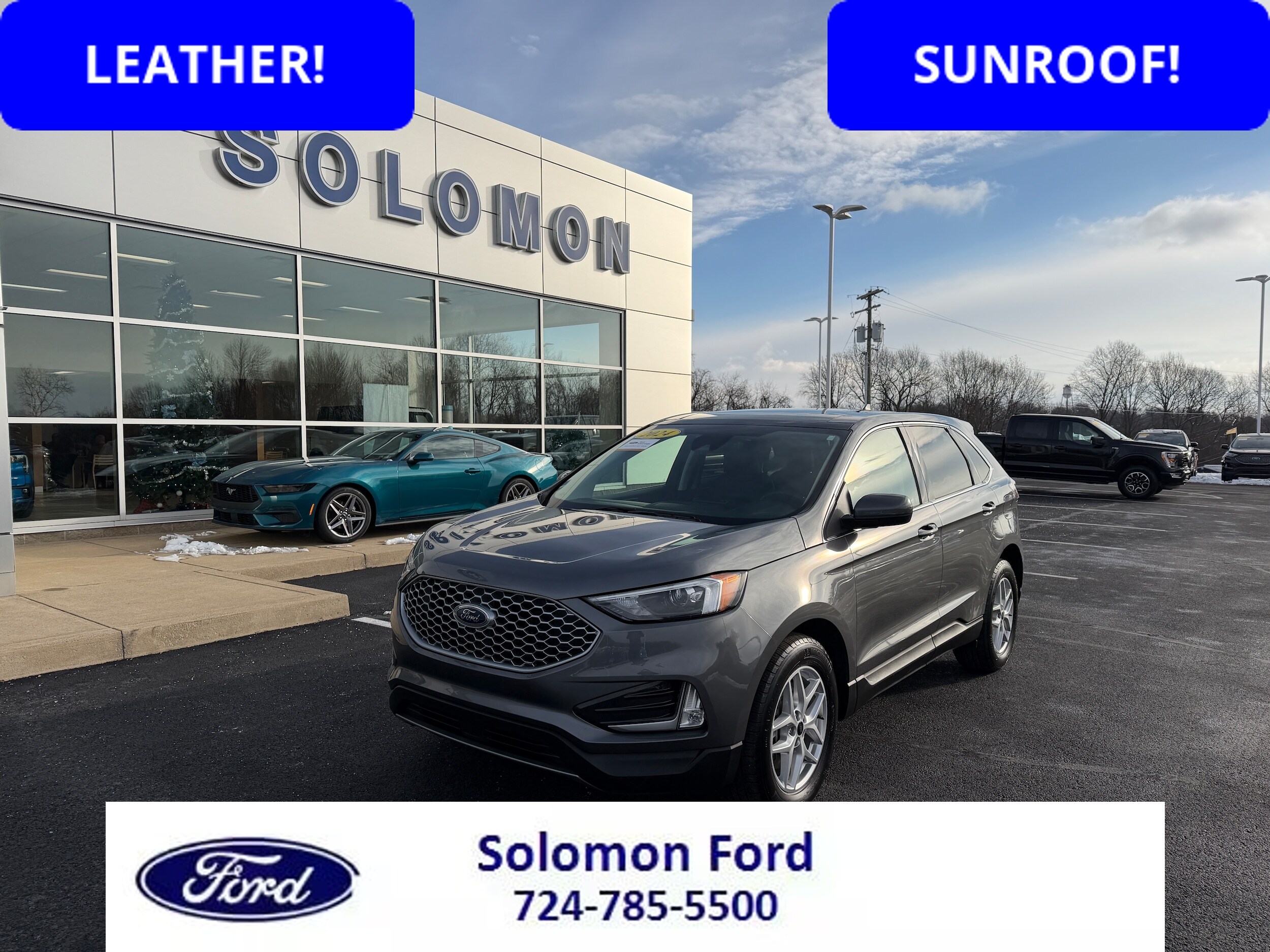 Carbonized Gray 2024 Ford Edge SEL AWD SUV / Crossover All-Wheel Drive Automatic