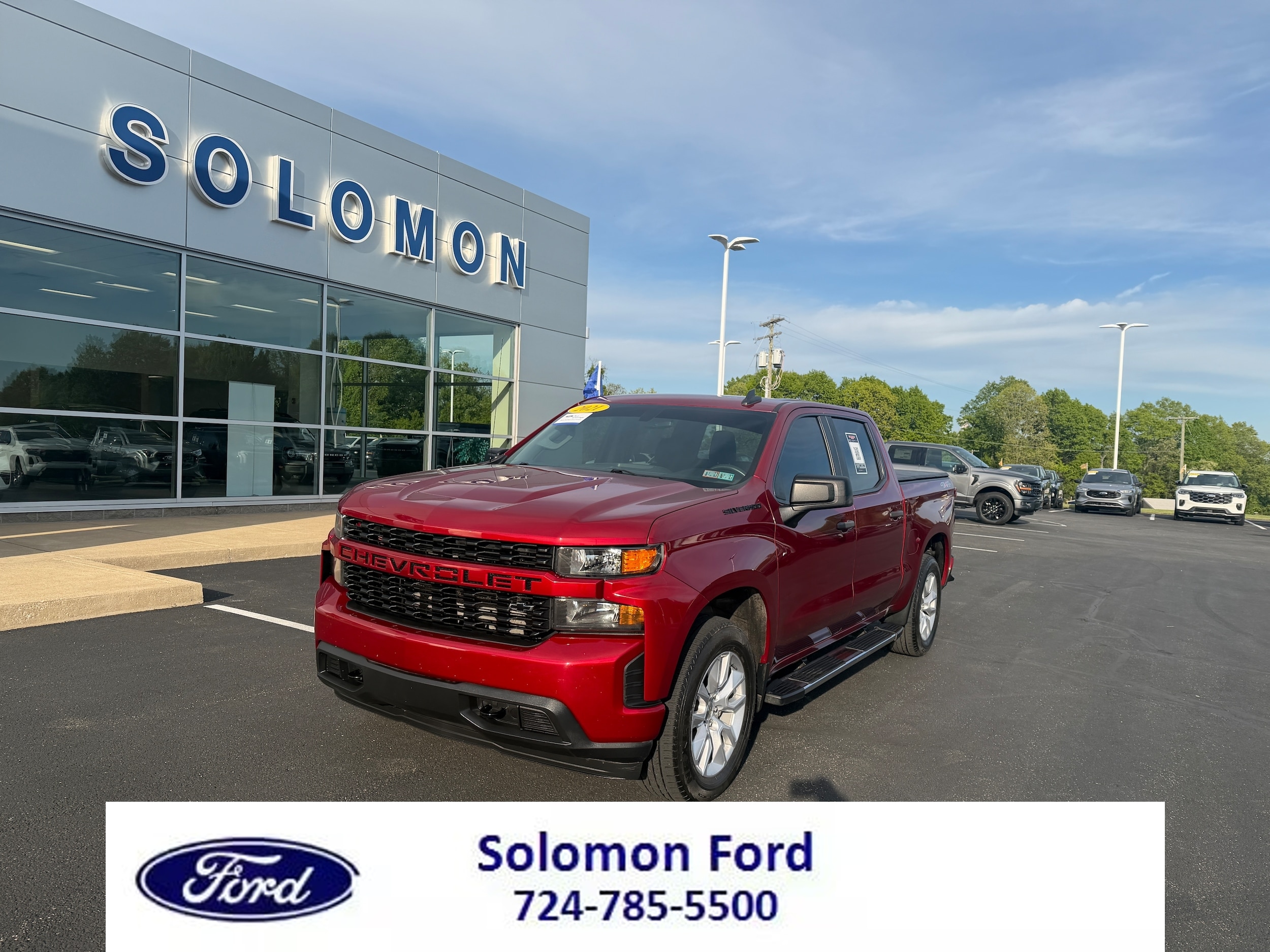 Cherry Red Tintcoat 2021 Chevrolet Silverado 1500 Custom Crew Cab 4WD Pickup Truck Four-Wheel Drive Automatic
