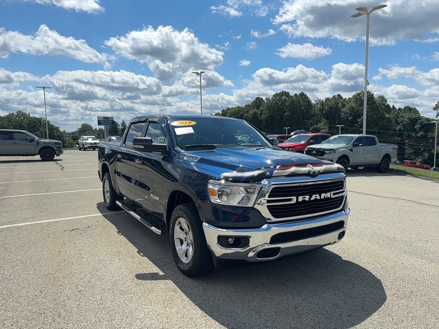 Certified 2019 RAM Ram 1500 Pickup Big Horn/Lone Star with VIN 1C6SRFFT7KN619503 for sale in Brownsville, PA