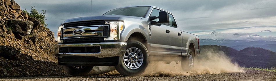 New Ford F-250 driving through the dirt