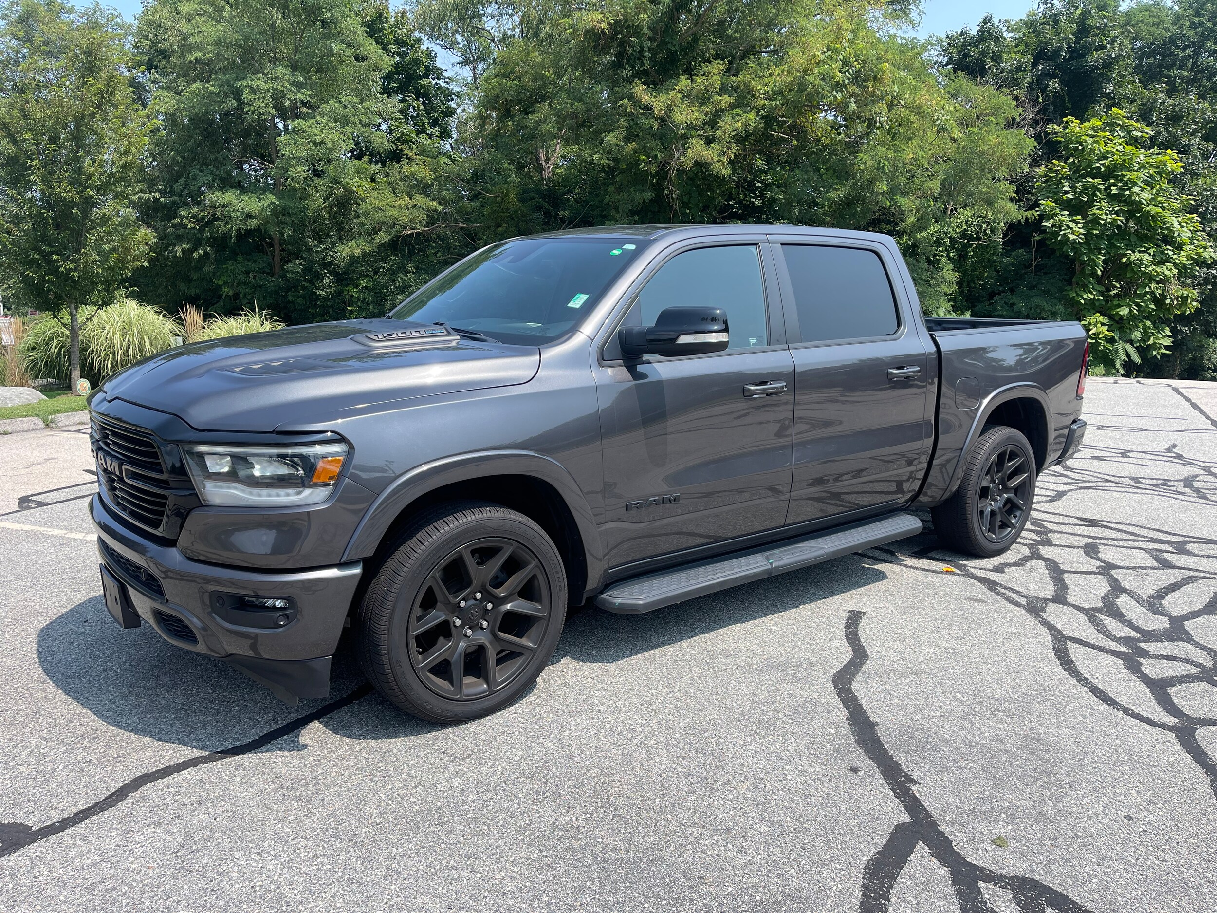 Used 2021 RAM Ram 1500 Pickup Laramie with VIN 1C6SRFJT5MN581022 for sale in Orange, MA