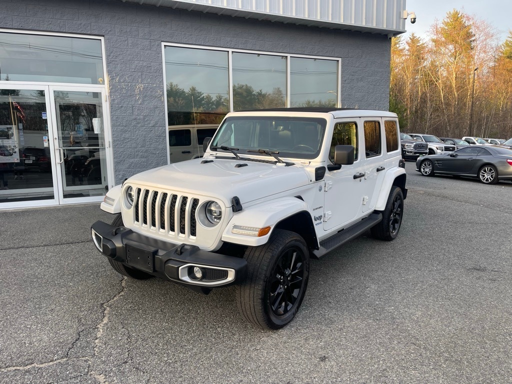 Used 2021 Jeep Wrangler Unlimited Sahara 4XE with VIN 1C4JJXP65MW802678 for sale in Orange, MA