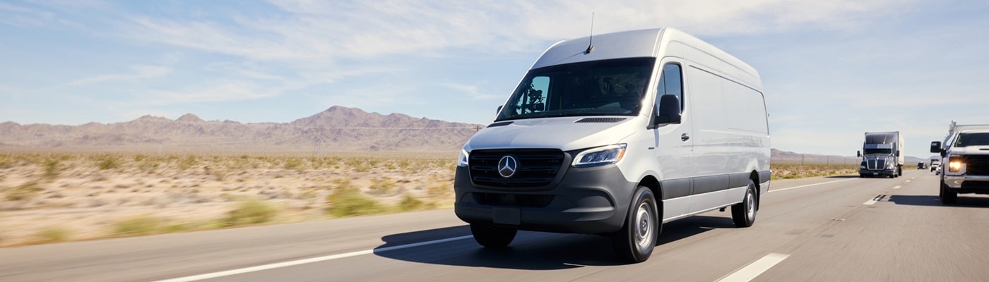 Mercedes-Benz eSprinter Cargo driving on a road