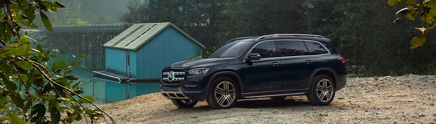 Mercedes-Benz GLS parked by a lake