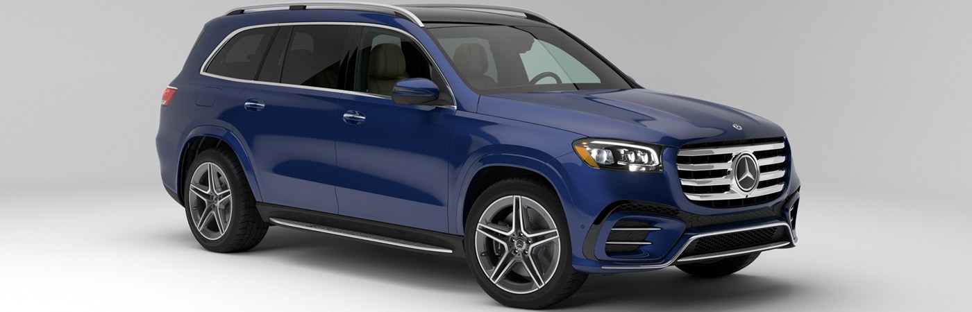 Mercedes-Benz GLS parked in a white void