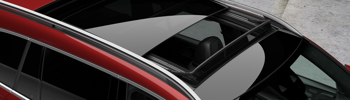 Red Mercedes-Benz AMG GLS moonroof