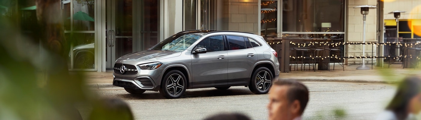 Mercedes-Benz AMG GLA 35 parked on a city street