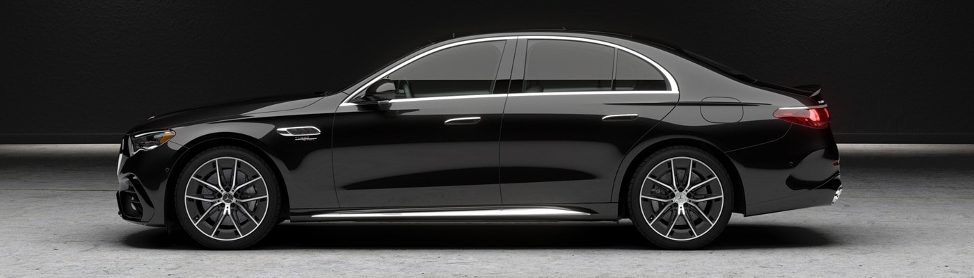 Mercedes-Benz AMG E-Class Black Mercedes-Benz AMG E 53 parked in a warehouse