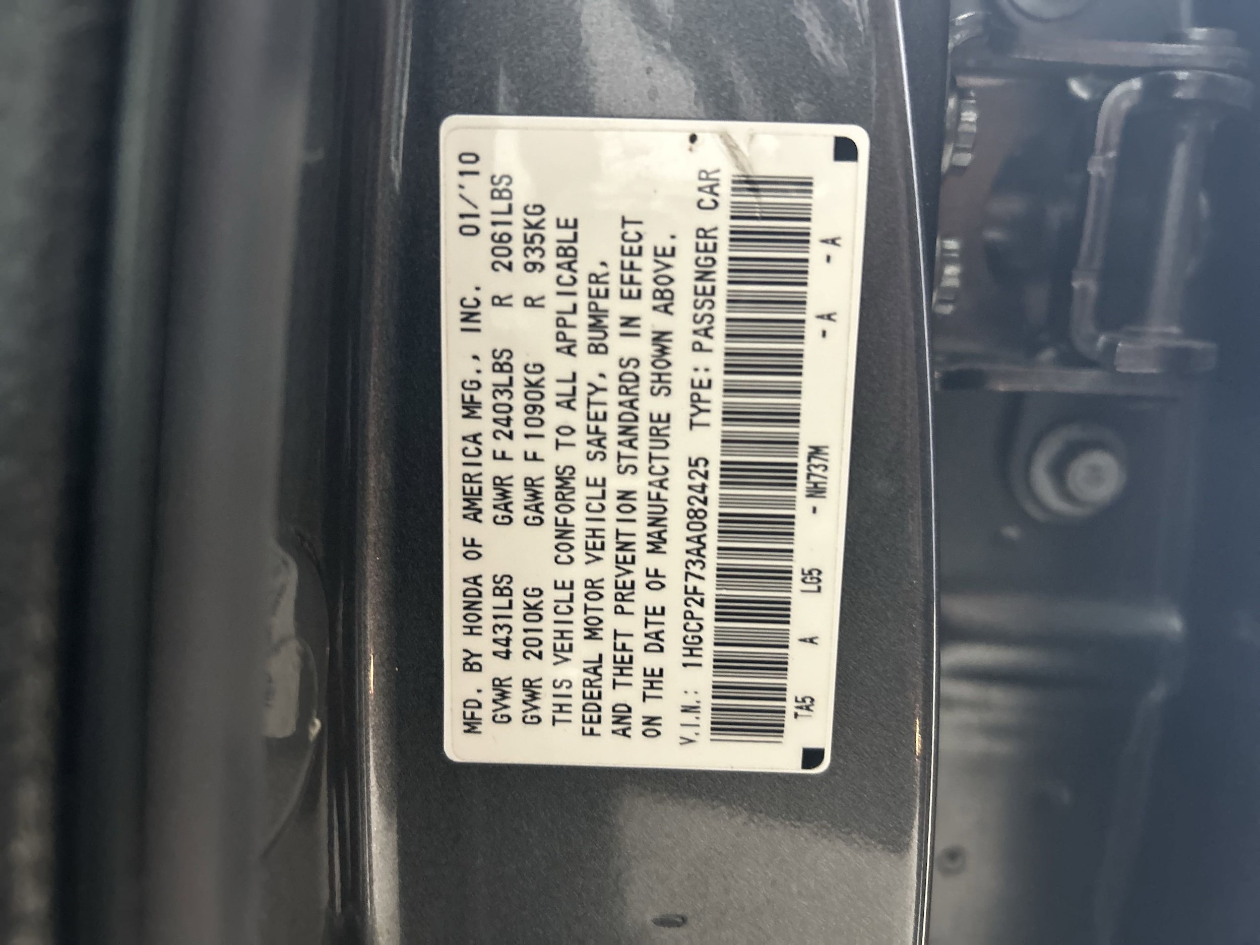 Used 2010 Honda Accord EX with VIN 1HGCP2F73AA082425 for sale in Buena Park, CA