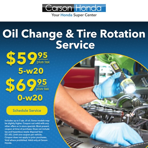 Carson Honda Service Specials & Coupons in Los Angeles County