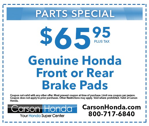 Auto Parts Specials at Carson Honda Serving Los Angeles
