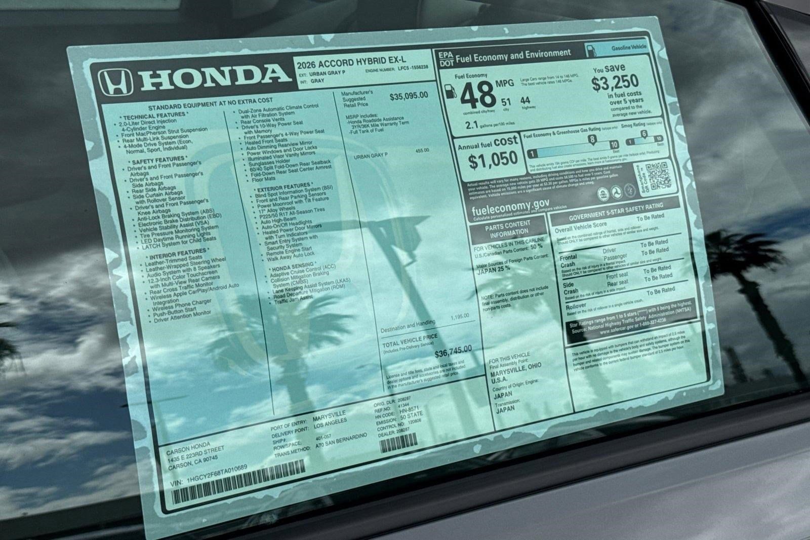 2026 Honda Accord Hybrid EX-L - Photo 33