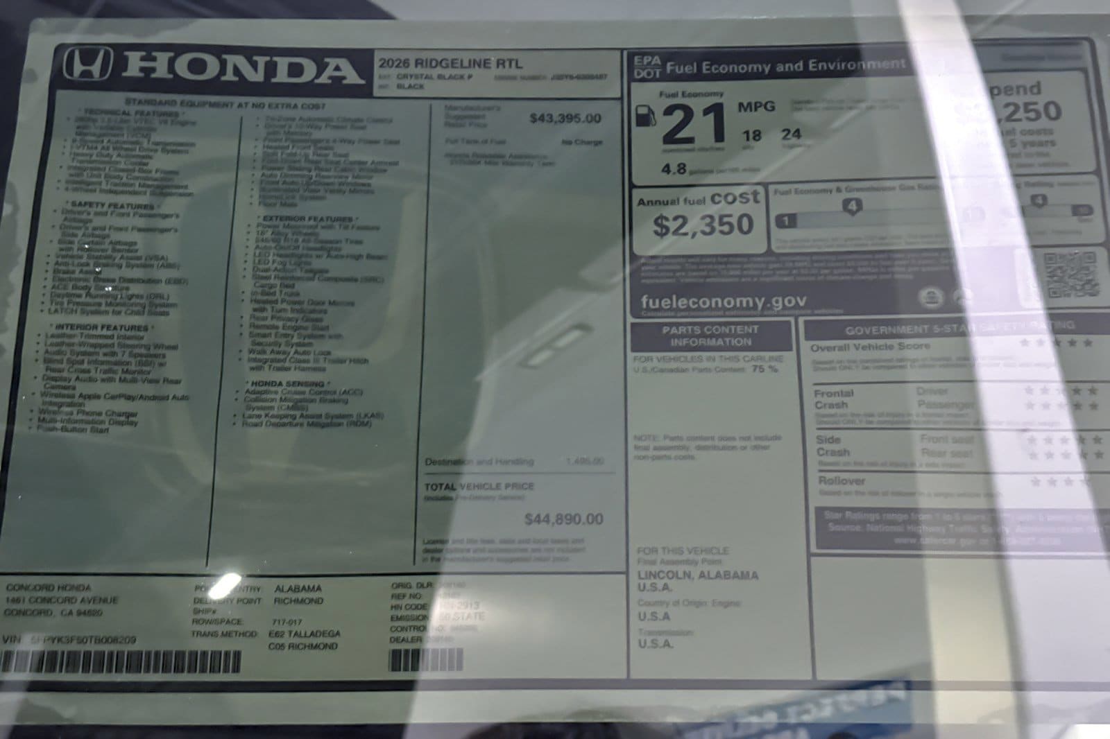 2026 Honda Ridgeline RTL - Photo 33