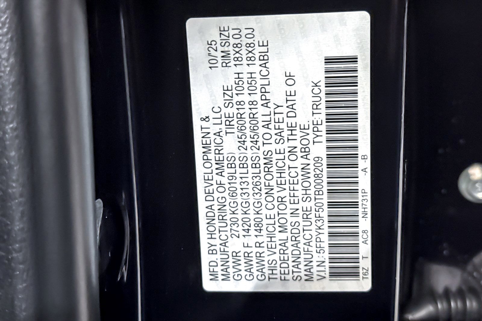 2026 Honda Ridgeline RTL - Photo 20