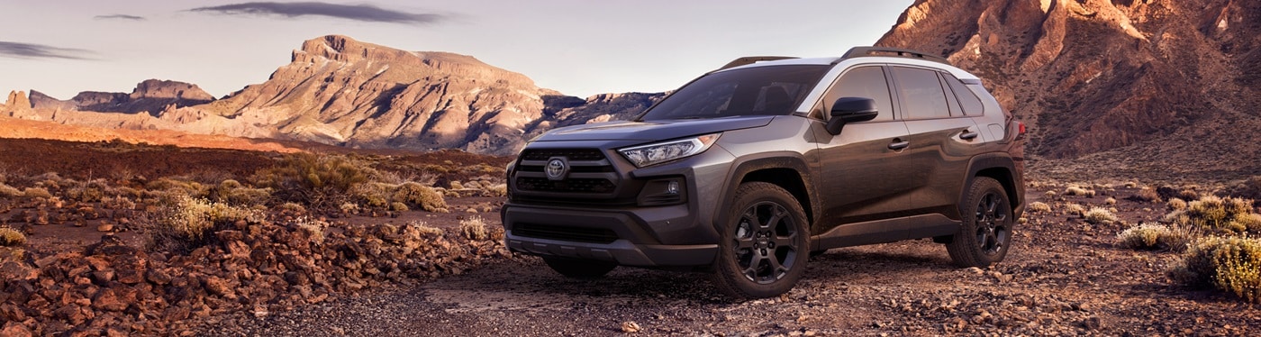 Grey Toyota RAV4 TRD Off Road parked in the desert