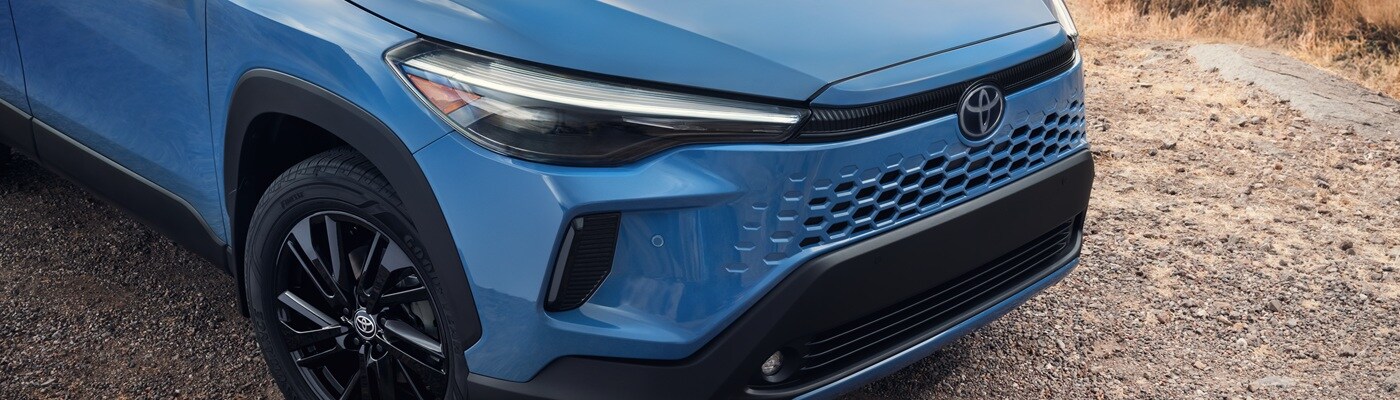 Blue Toyota Corolla Cross XSE front end