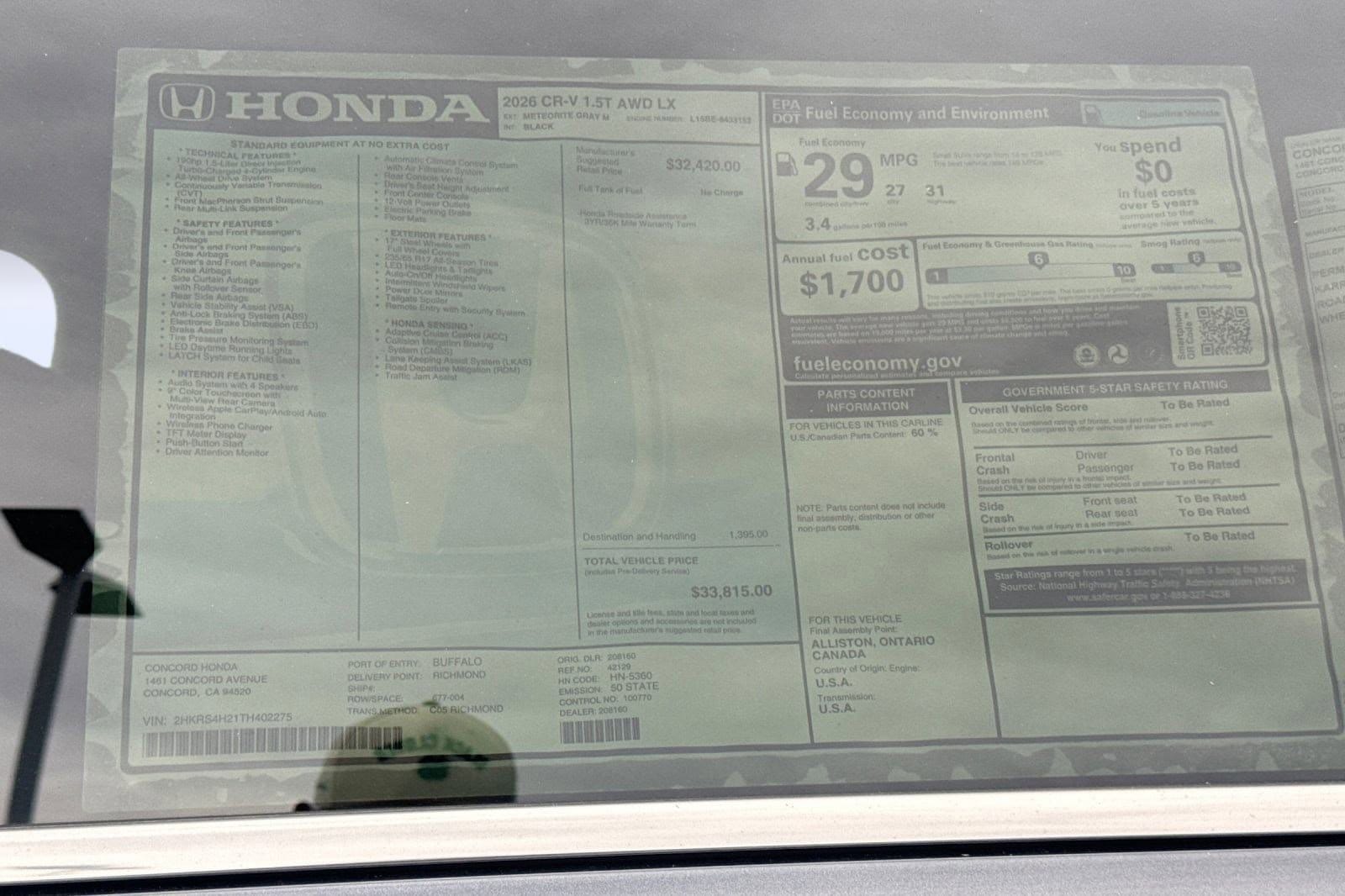 2026 Honda CR-V LX - Photo 31