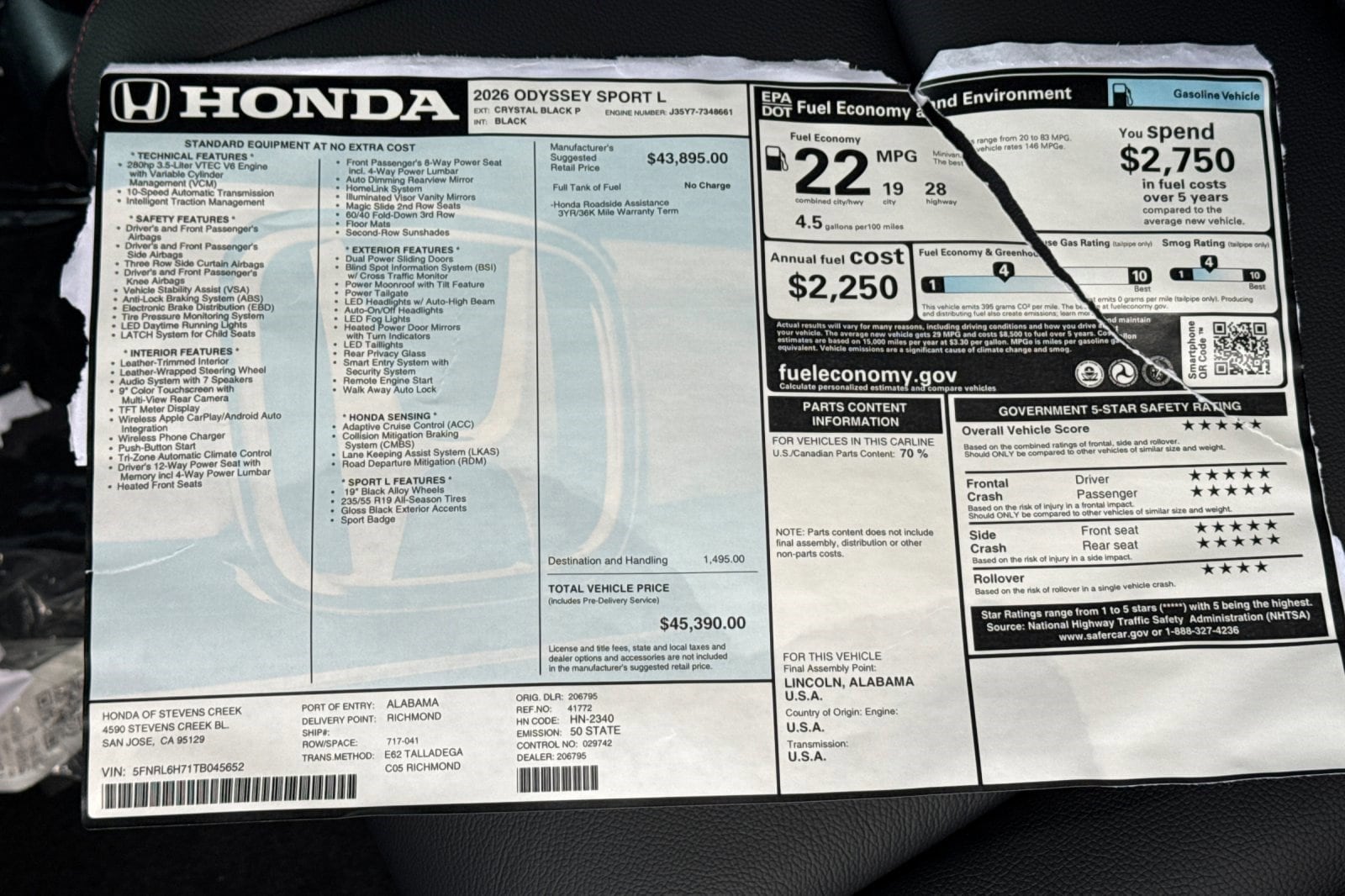 2026 Honda Odyssey Sport L - Photo 32