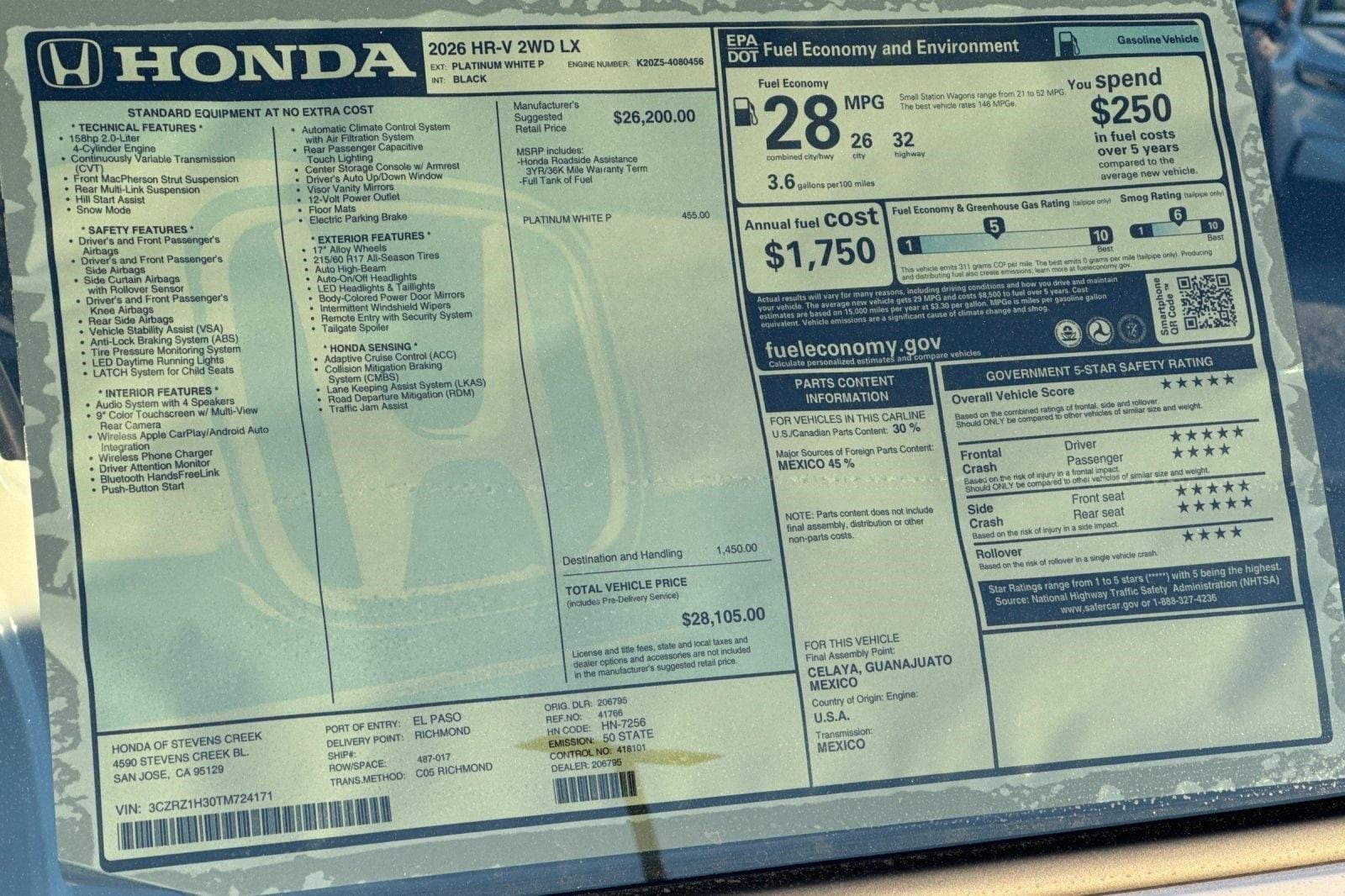 2026 Honda HR-V LX - Photo 32