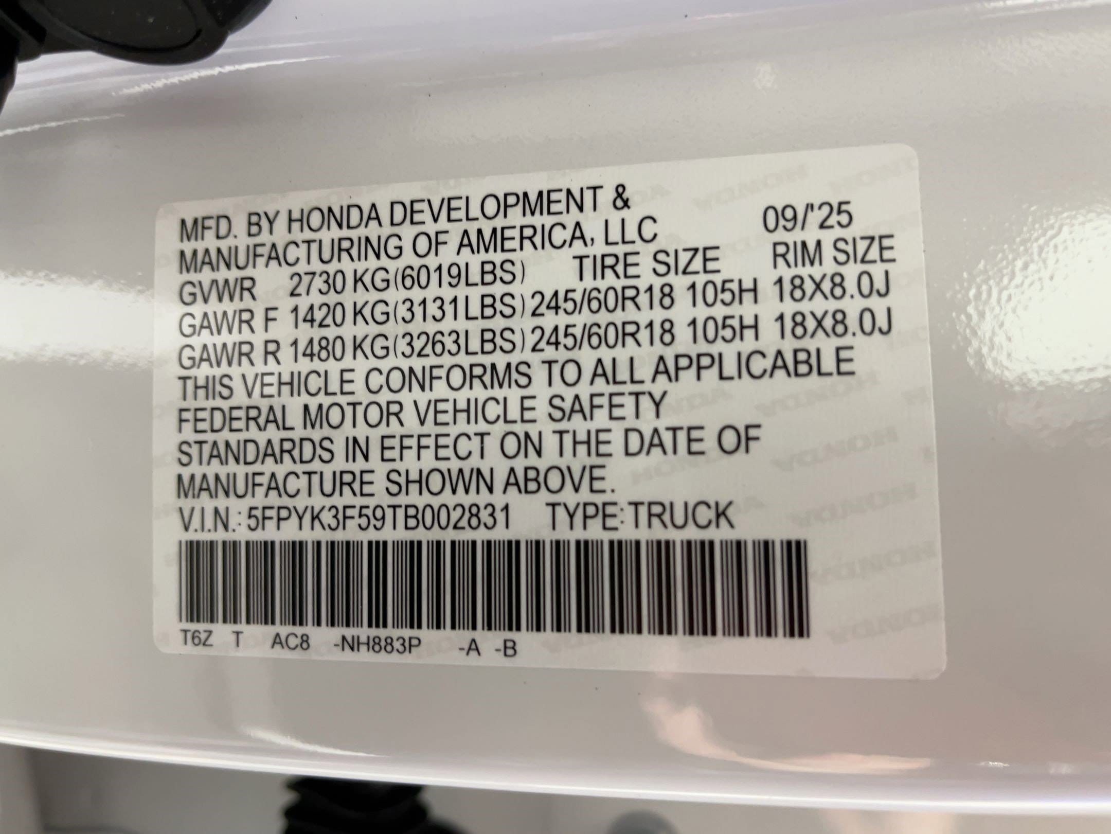 2026 Honda Ridgeline RTL - Photo 17